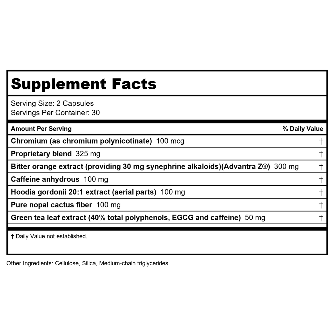 Nutra Biogenesis UltraLean Thermo MAX 60 Vcaps - Supplement Facts panel