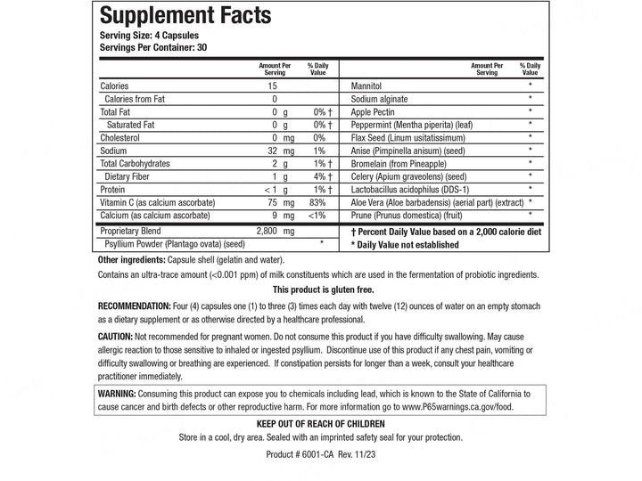 Biotics Research Colon-Plus Caps 120 Capsules - Supplement Facts panel