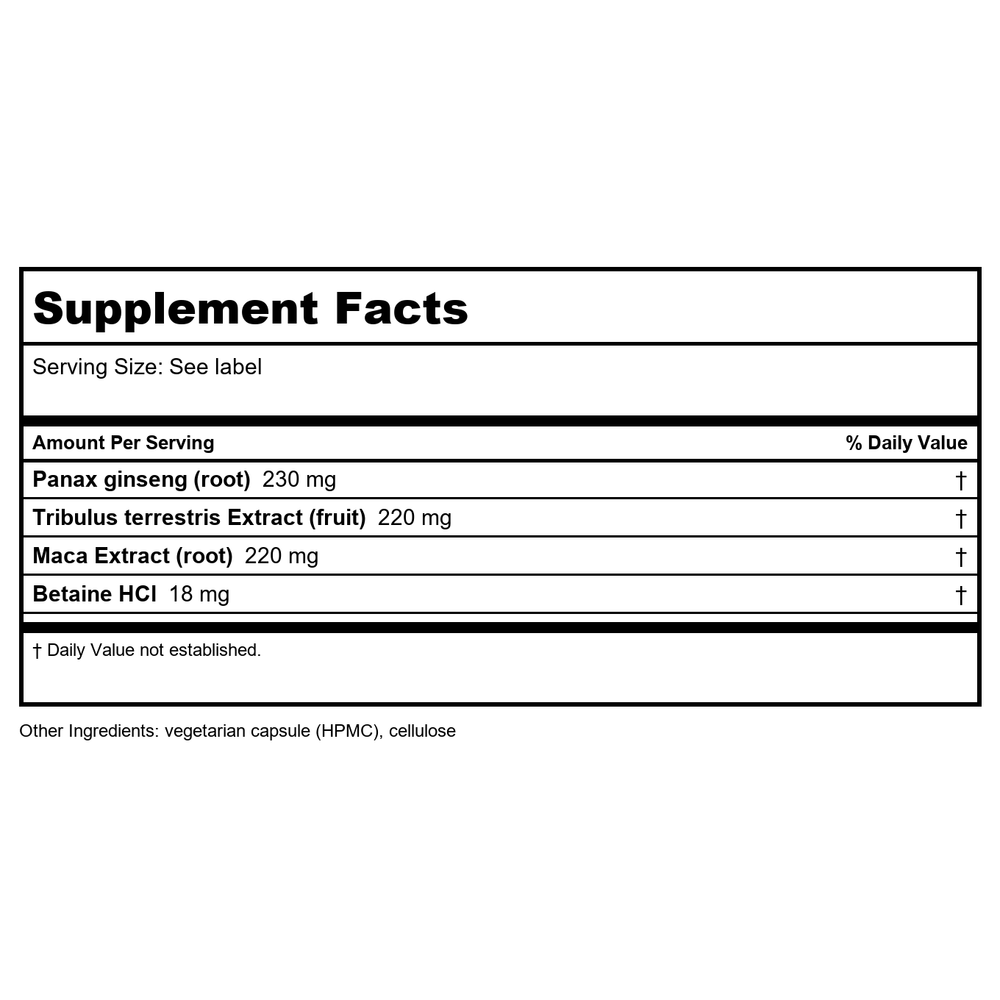 Apex Energetics Opticrine 72 Capsules - K03 - Supplement Facts panel
