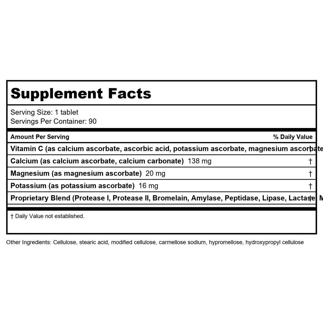 Apex Energetics C-Zyme 1000 90 Tablets - Z04 - B07DHTK319 - Supplement Facts panel