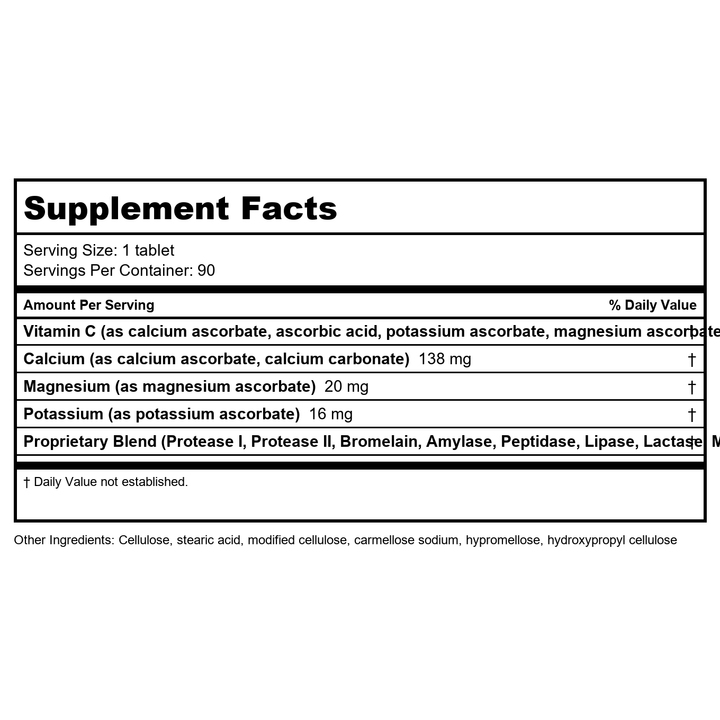 Apex Energetics C-Zyme 1000 90 Tablets - Z04 - B07DHTK319 - Supplement Facts panel