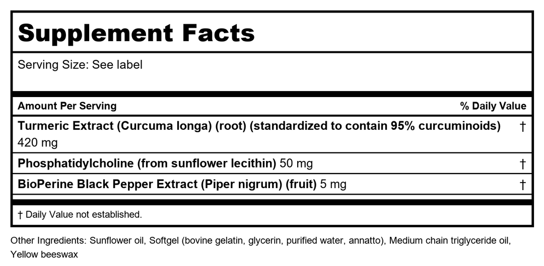 Apex Energetics Turmero-SE Active 90 Softgels - K121 - - Supplement Facts panel