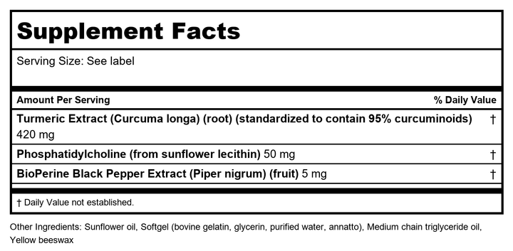 Apex Energetics Turmero-SE Active 90 Softgels - K121 - - Supplement Facts panel