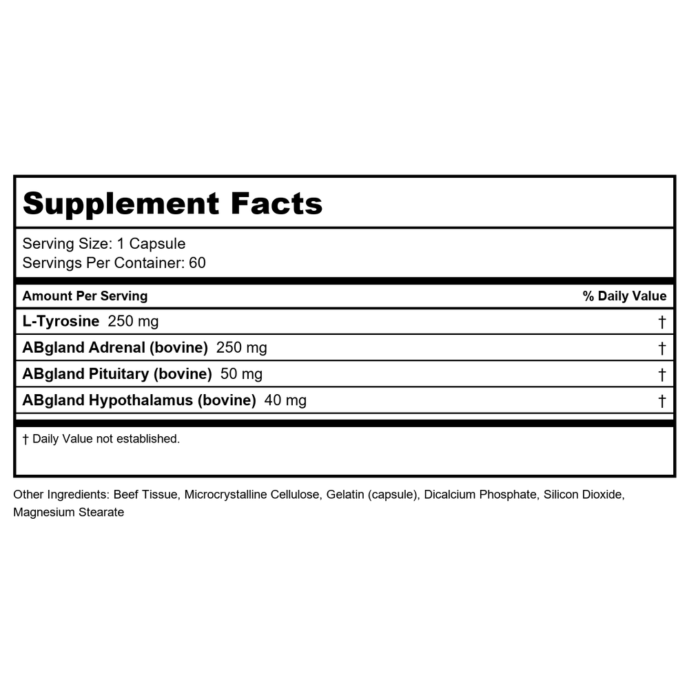 Cardiovascular Research Meganephrine 60 Capsules 3 Pack - Supplement Facts panel