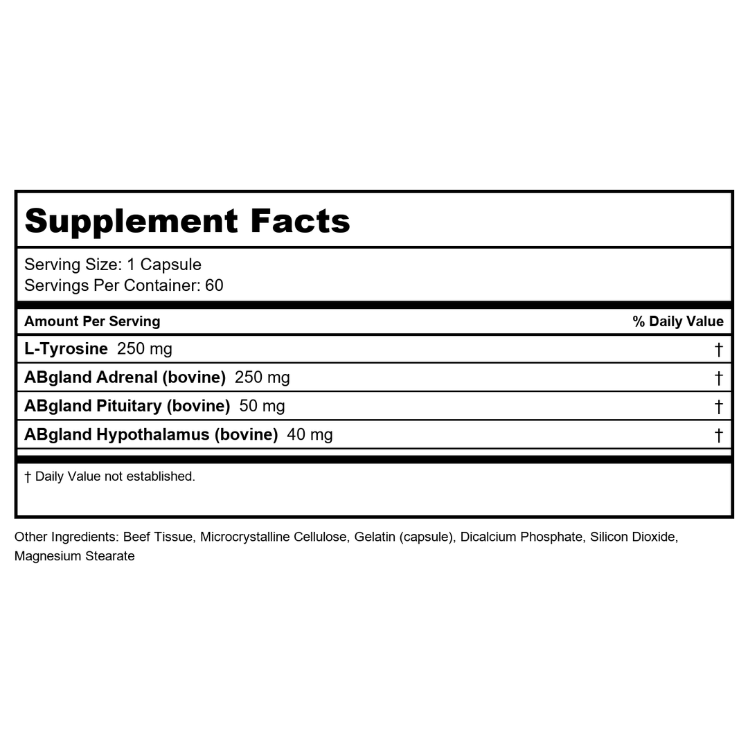 Cardiovascular Research Meganephrine 60 Capsules 3 Pack - Supplement Facts panel