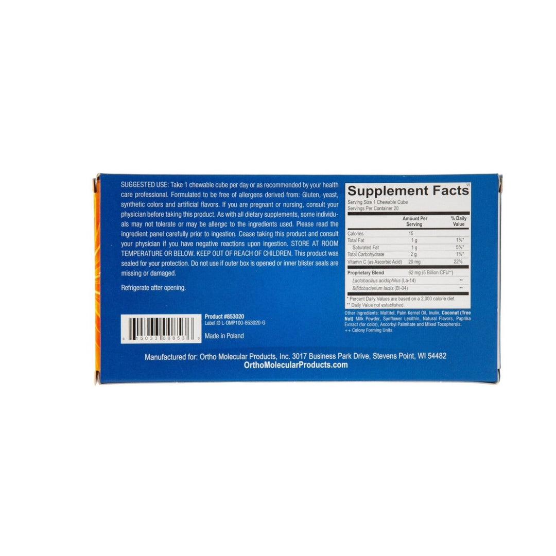 Ortho Molecular Flora Bites 20 chews - Supplement Facts panel