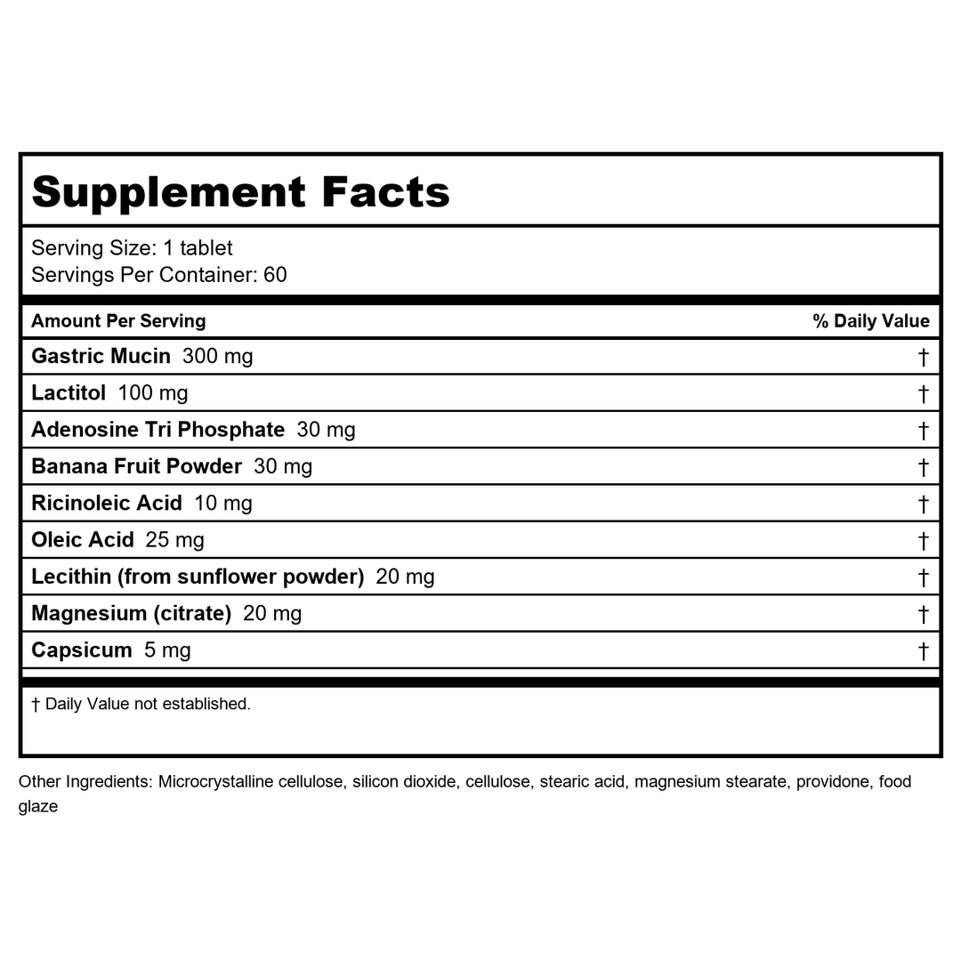 Ecological Formulas Helicobactrin 60 Tablets - Supplement Facts panel