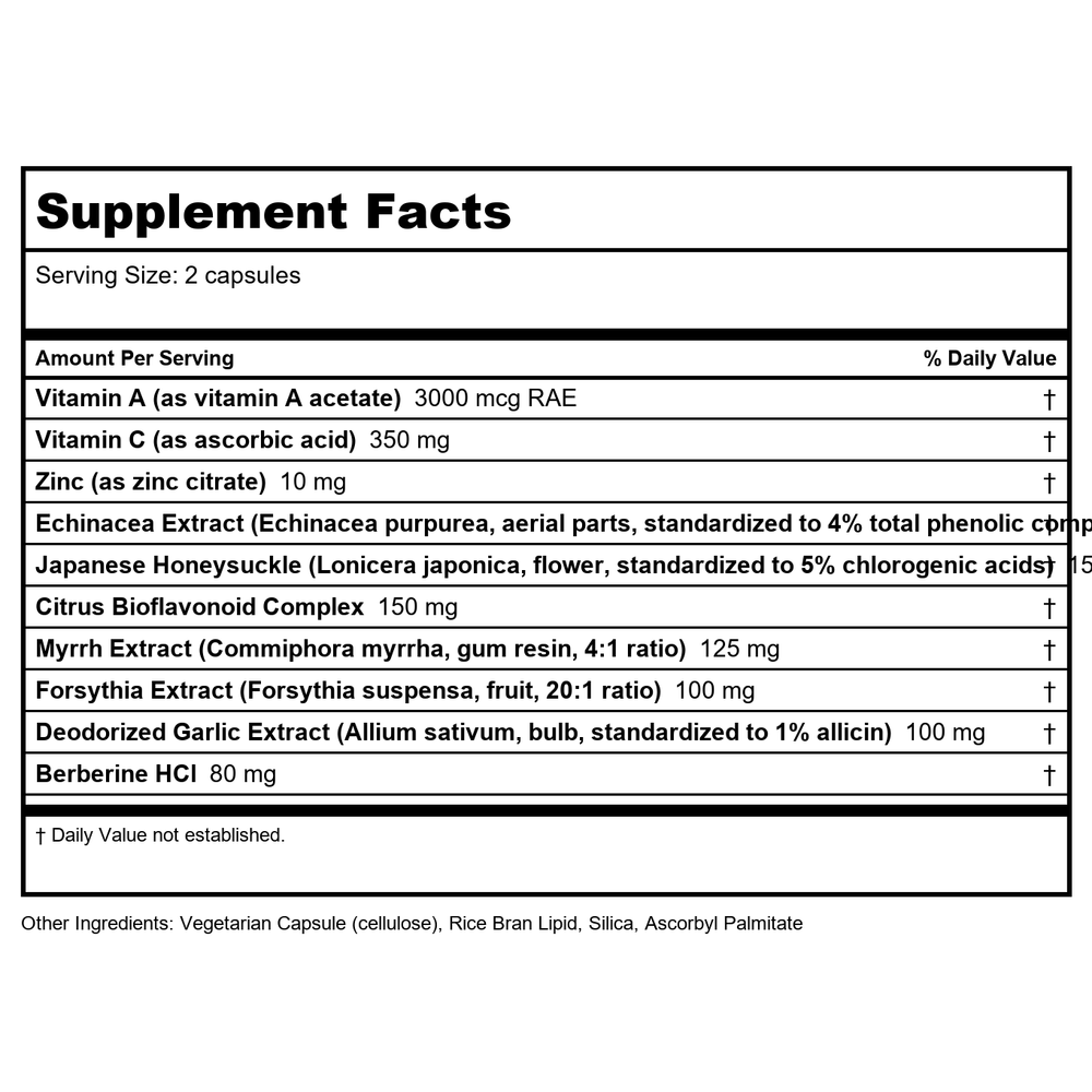 Vital Nutrients Herbal Biotic 60 Vcaps - Supplement Facts panel