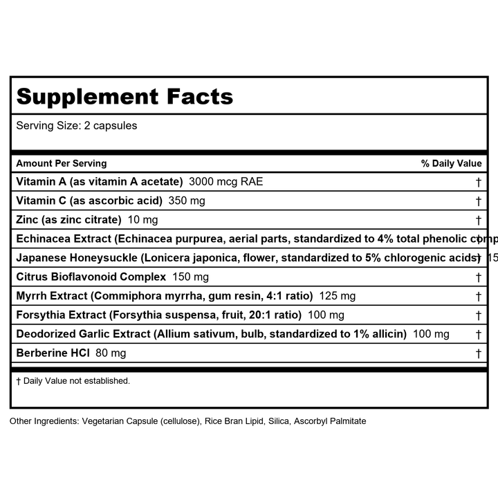 Vital Nutrients Herbal Biotic 60 Vcaps - Supplement Facts panel