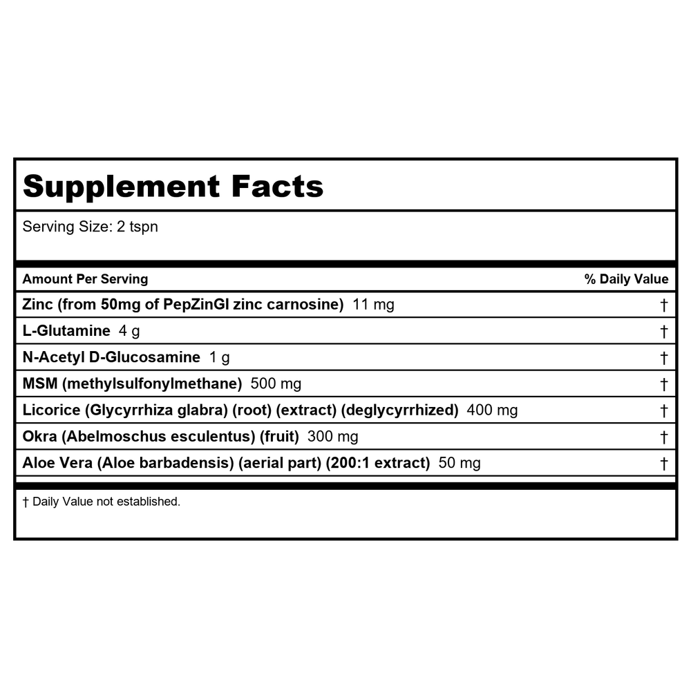 Biotics Research GI-Resolve 189 grams - Supplement Facts panel
