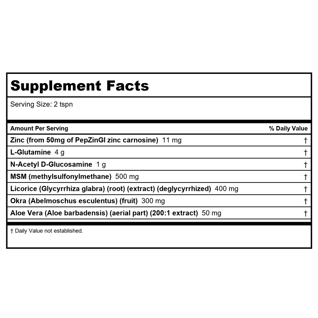 Biotics Research GI-Resolve 189 grams - Supplement Facts panel