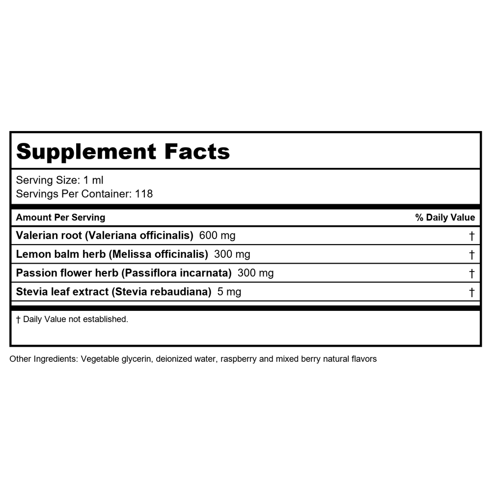 Vitanica Sleep Tonic 4 Oz - Supplement Facts panel