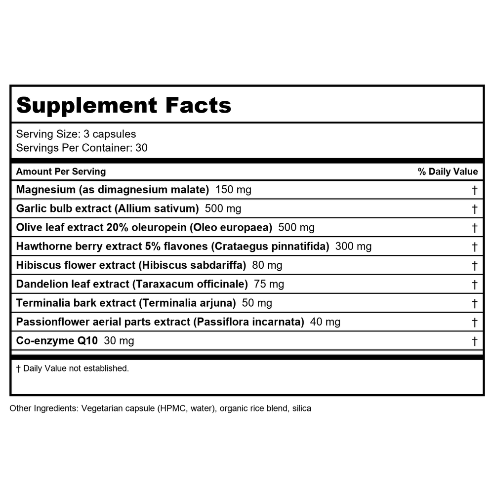 Vitanica VasoBlend 90 Vcaps - B005IB2UL8 - Supplement Facts panel