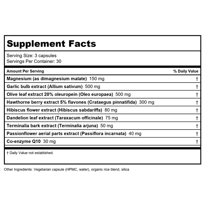Vitanica VasoBlend 90 Vcaps - B005IB2UL8 - Supplement Facts panel