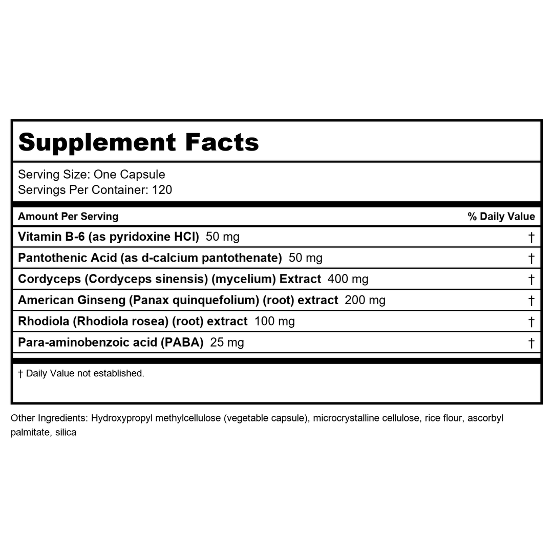 NuMedica AdrenaMed 120 Capsules - Supplement Facts panel