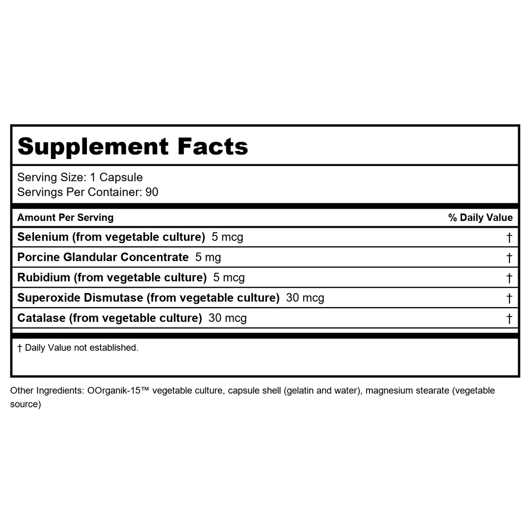 Biotics Research GTA 90 Capsules - Supplement Facts panel