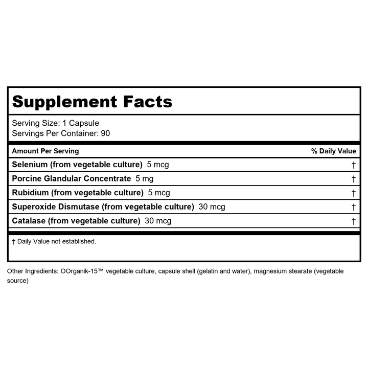 Biotics Research GTA 90 Capsules - Supplement Facts panel