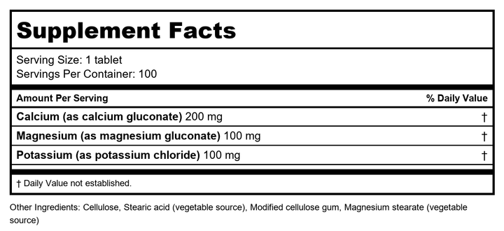 Biotics Research Bio-CMP 100 Tablets - Supplement Facts panel