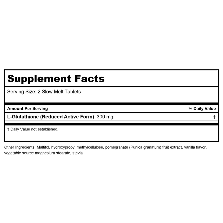 EuroMedica Clinical Glutathione 60 Tablets - Supplement Facts panel