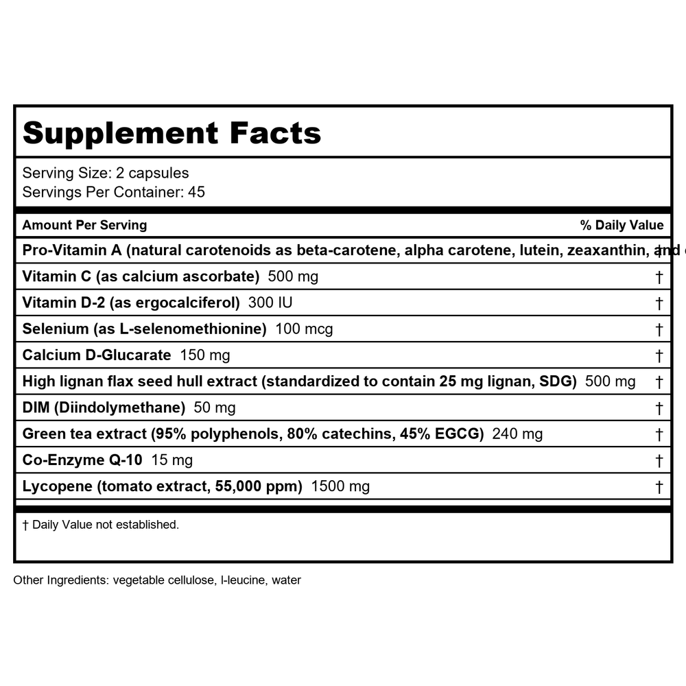 Vitanica Breastblend 90 Vcaps - Supplement Facts panel