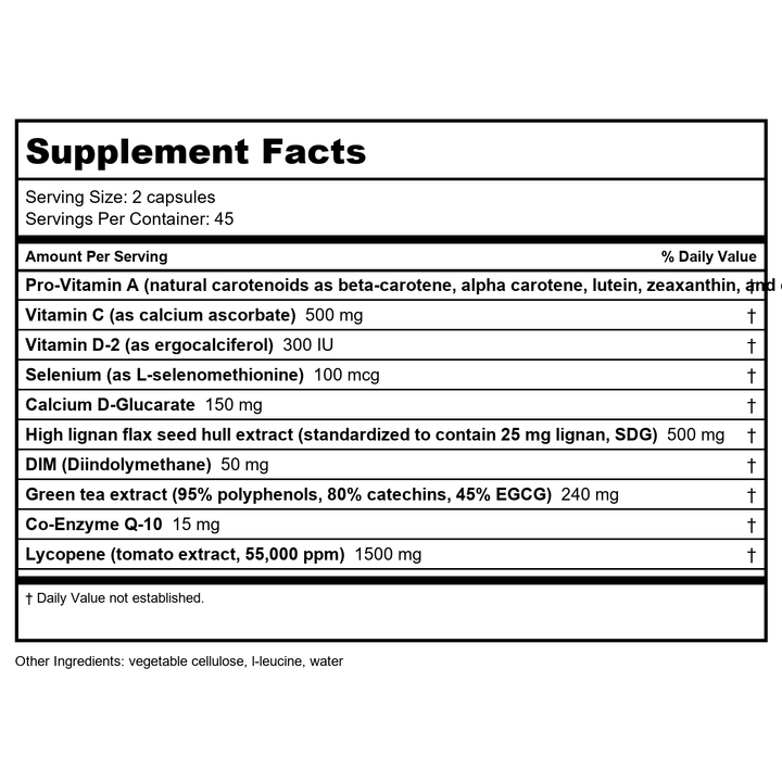 Vitanica Breastblend 90 Vcaps - Supplement Facts panel