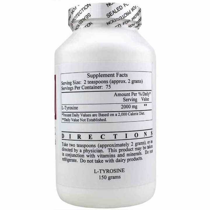 Ecological Formulas L-Tyrosine Powder 150 Grams - Supplement Facts panel