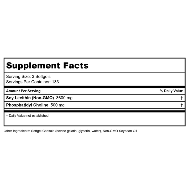 Now Foods Lecithin 1200 mg 200 Softgels - 2212 - 2 Pack - Supplement Facts panel
