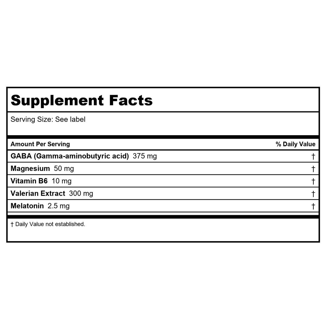 Nuherbs Peaceful Sleep 200 Pills - Supplement Facts panel