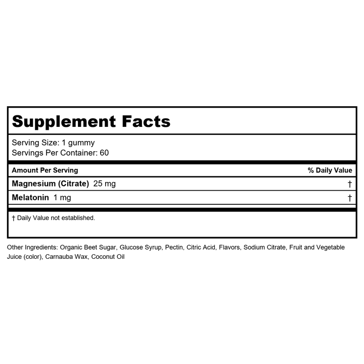 Natural Vitality Calm Kids Nightiime Berry 120 Gummies - Supplement Facts panel