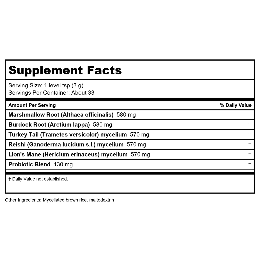 Host Defense - Maitake Cellular Support - 120 Vegetarian Capsules - Supplement Facts panel