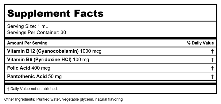 BioProtein Technology Sub-B Tropin 1oz - Supplement Facts panel