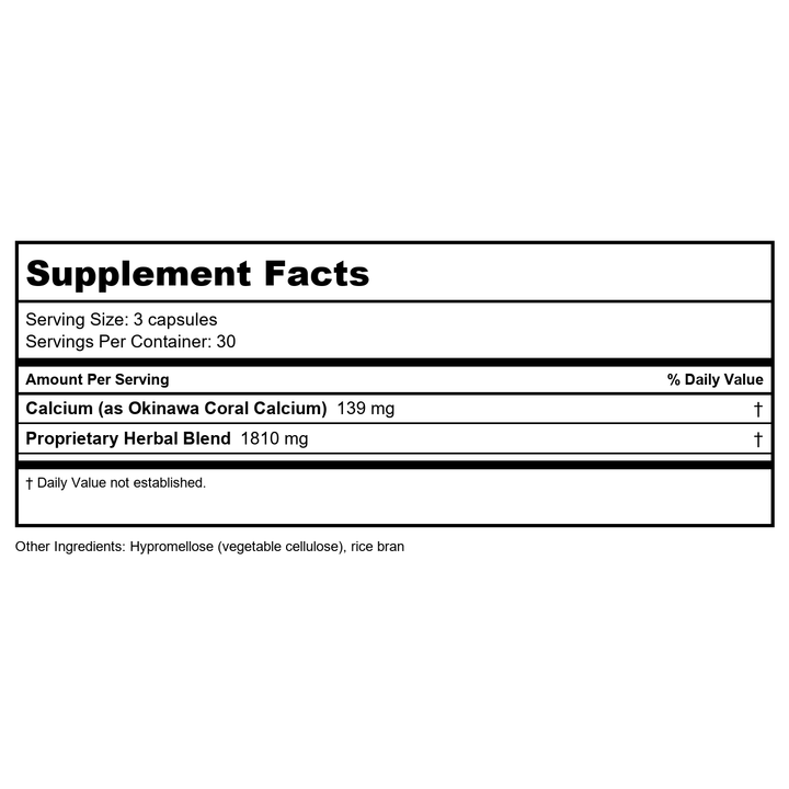 Health Concerns Backbone 90 Tablets - Supplement Facts panel