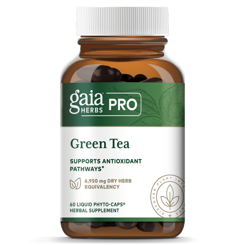 Gaia Herbs Green Tea 60 Vcaps - Supplement Facts panel