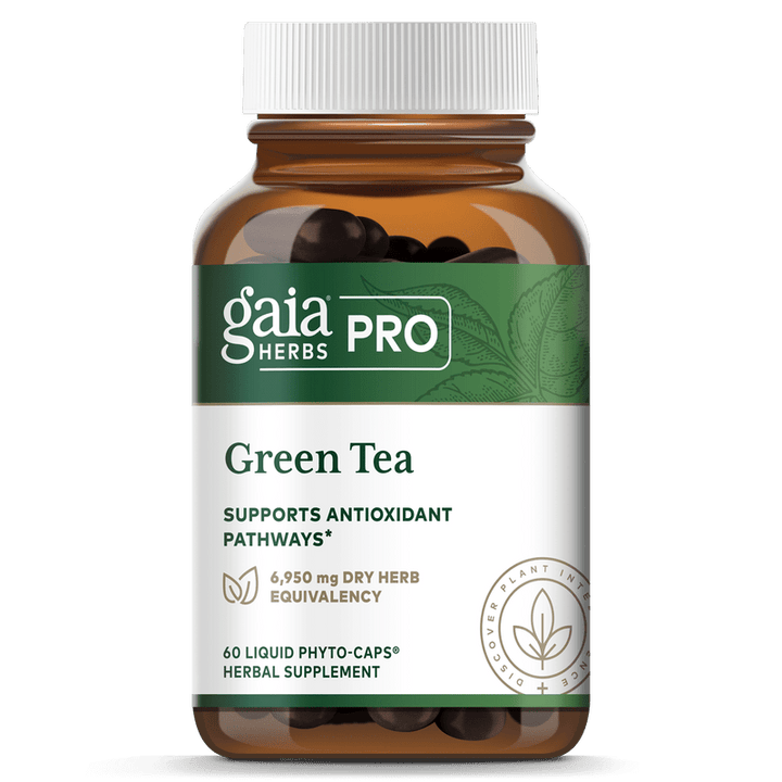 Gaia Herbs Green Tea 60 Vcaps - Supplement Facts panel