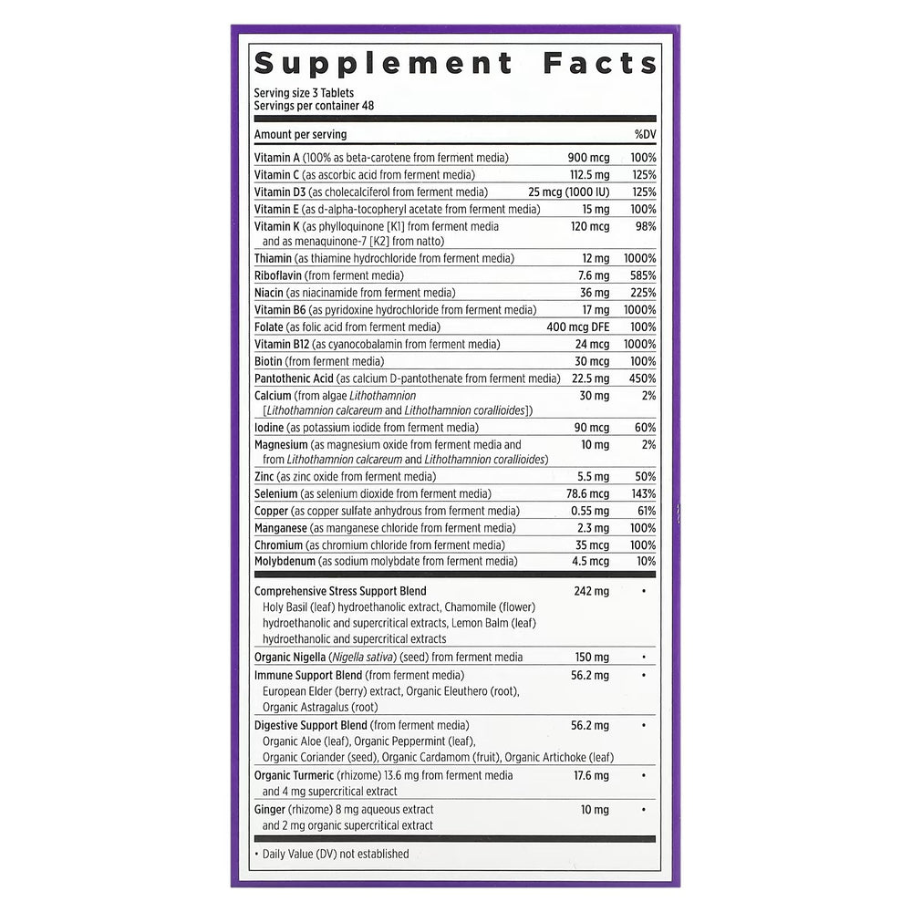 New Chapter Perfect Calm 144 Tablets - Supplement Facts panel