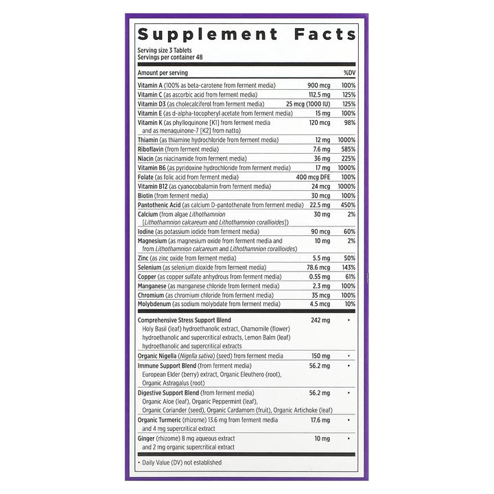 New Chapter Perfect Calm 144 Tablets - Supplement Facts panel