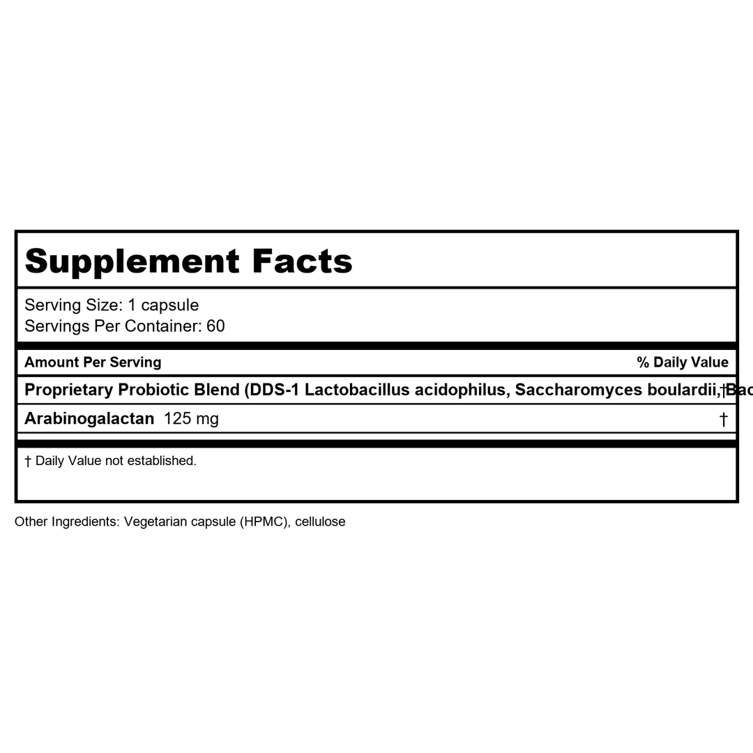Apex Energetic Strengtia Probiotic 60 Capsules - K61 - B091D47M8D - Supplement Facts panel