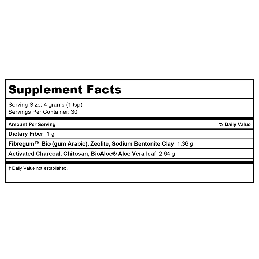 Quicksilver Scientific Ultra Binder Sensitive Formula 120 Grams - Supplement Facts panel