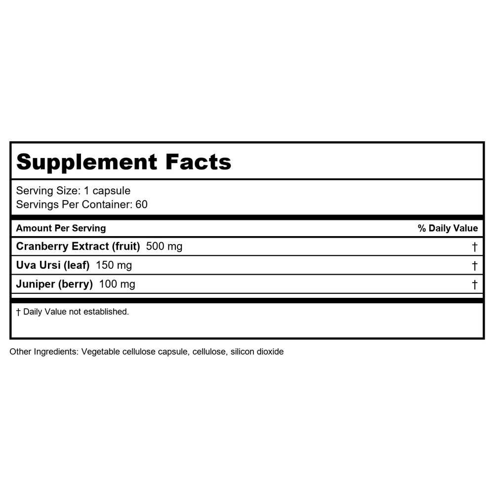 Vitanica Cranstat Extra 60 Vcaps - Supplement Facts panel