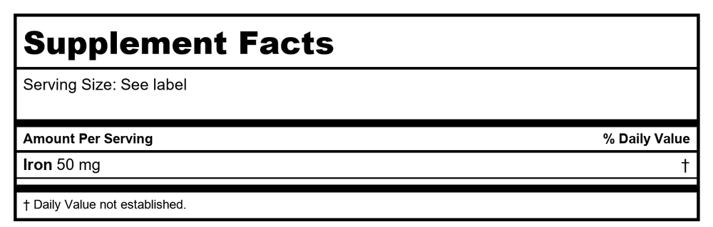 Thompson Iron Ideal 60 Tablets - 6 Pack - Supplement Facts panel