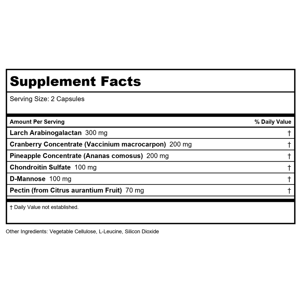 D'Adamo Deflect Blood Type AB 120 Vcaps - 2 Pack - Supplement Facts panel