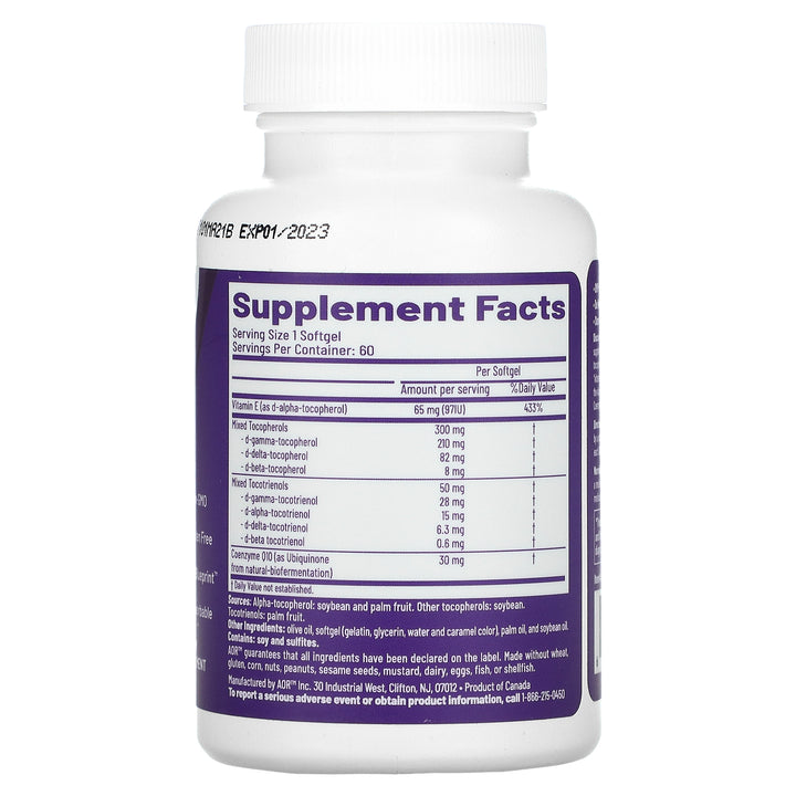 AOR Vision Support II 60 Softgels - Supplement Facts panel