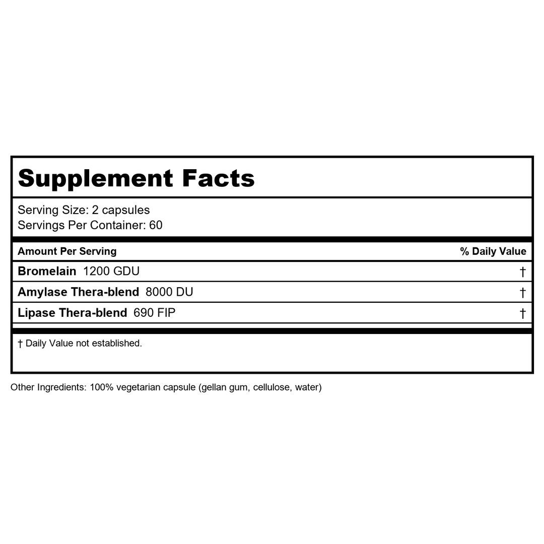 Enzymedica Repair Gold 120 Capsules - Supplement Facts panel