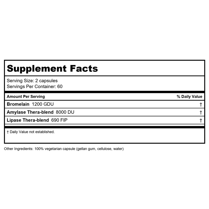 Enzymedica Repair Gold 120 Capsules - Supplement Facts panel