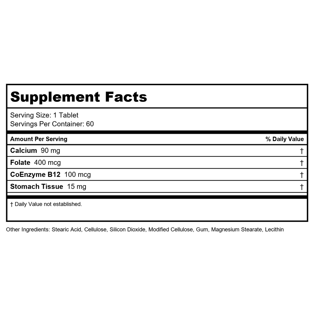 Ecological Formulas Dibencozide 60 Tablets - Supplement Facts panel