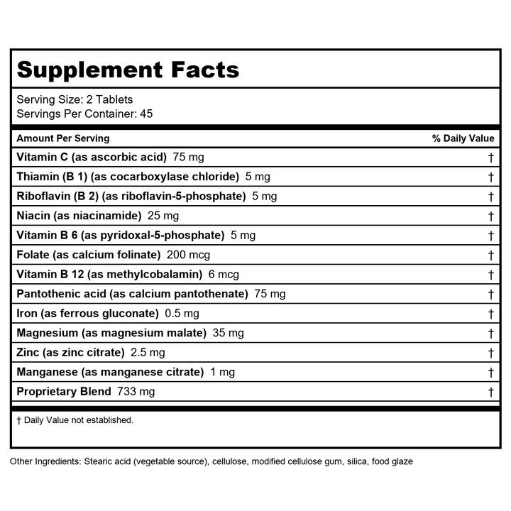 Biotics Research ADB5-Plus 180 Tablets - Supplement Facts panel