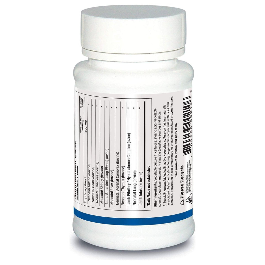 Biotics Research Neonatal Multi-Gland 60 Tablets - Supplement Facts panel