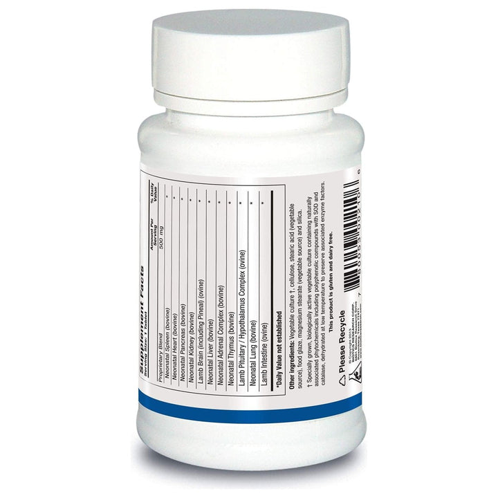 Biotics Research Neonatal Multi-Gland 60 Tablets - Supplement Facts panel