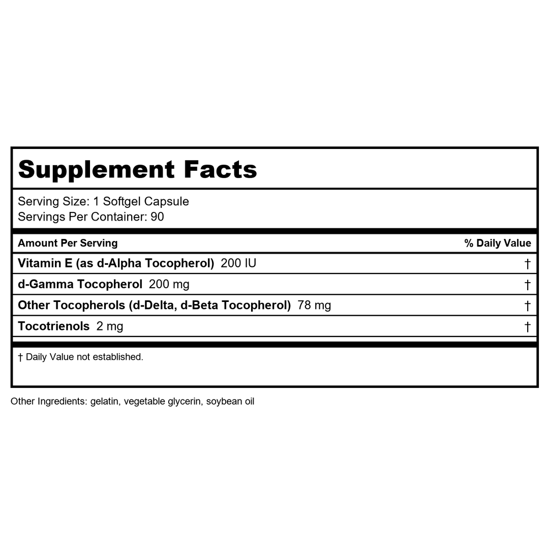 Karuna E-400 90 Softgels - Supplement Facts panel