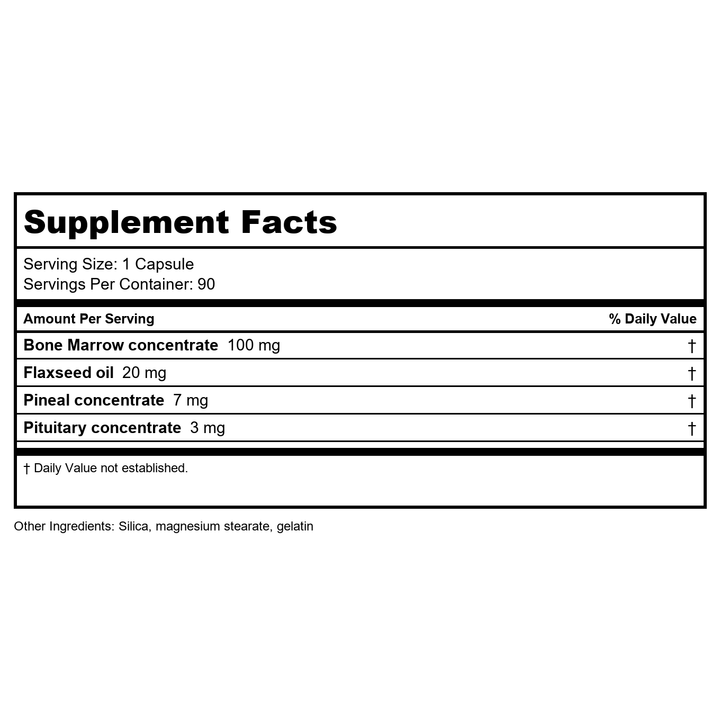 Progressive Labs Pineal Concentrate 90 Capsules - Supplement Facts panel